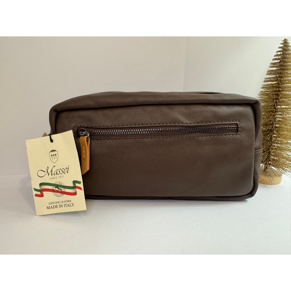 Massei Genuine Leather Toiletry Dopp Kit